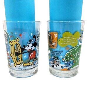 Disney McDonald's Glasses Steamboat Mickey Mouse 100 Years of Magic Set of 2